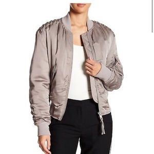 All Saints Bree Jacket XS  bomber coat grey New